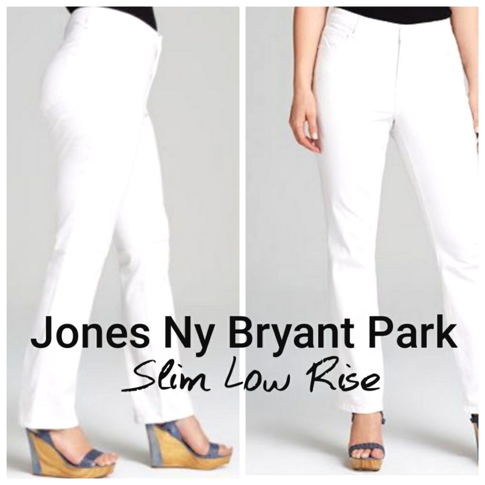 Jones NY Nwot Bryant Park Slim White Low Rise Jeans